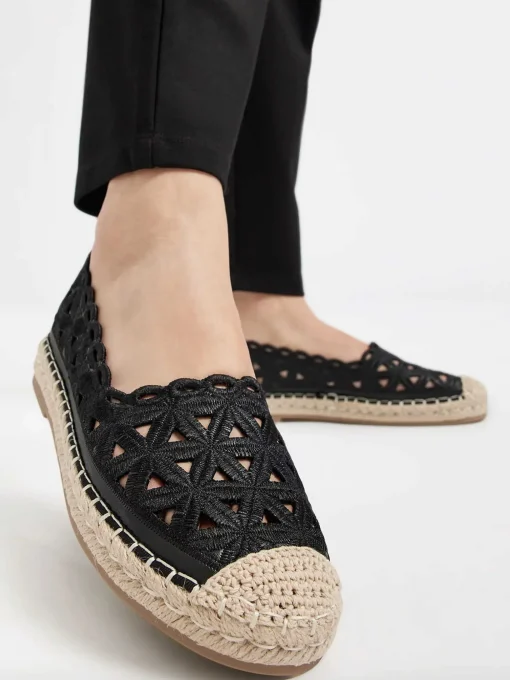 Zwarte Espadrille Kant