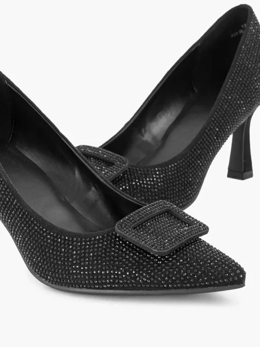 Zwarte Glitter Pump Gesp