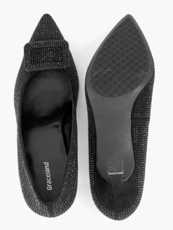 Zwarte Glitter Pump Gesp