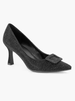 Zwarte Glitter Pump Gesp