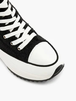Zwarte Hoge Platform Sneaker Teddy