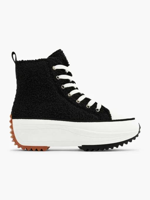 Zwarte Hoge Platform Sneaker Teddy