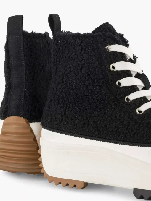 Zwarte Hoge Platform Sneaker Teddy