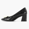 Zwarte Lak Pump Siergesp