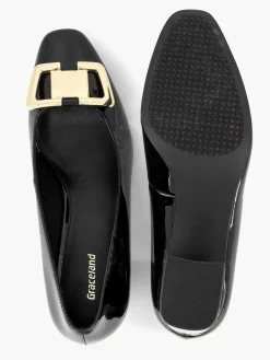Zwarte Lak Pump Siergesp