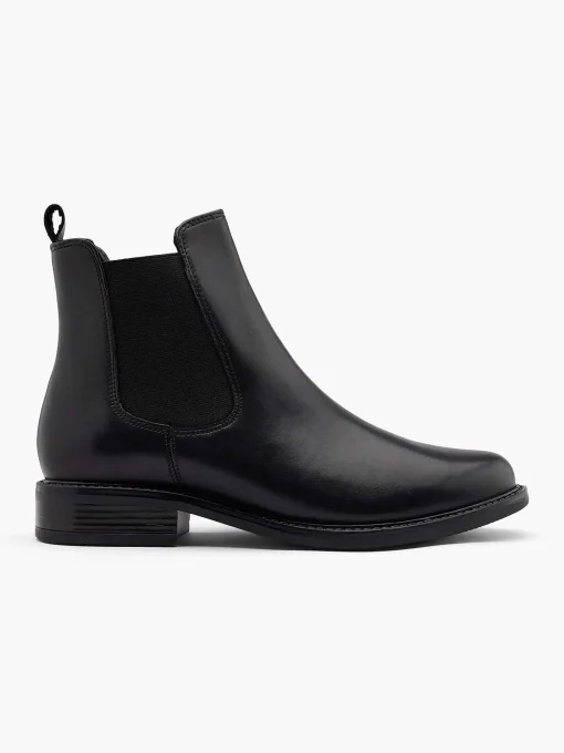 Zwarte Leren Chelsea Boot
