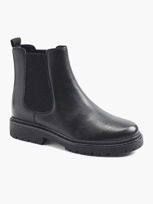 Zwarte Leren Chelsea Boot