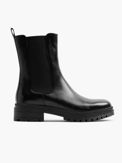 Zwarte Leren Chelsea Boot