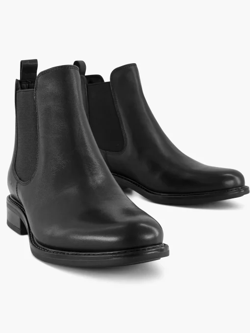 Zwarte Leren Chelsea Boot