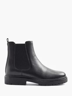 Zwarte Leren Chelsea Boot