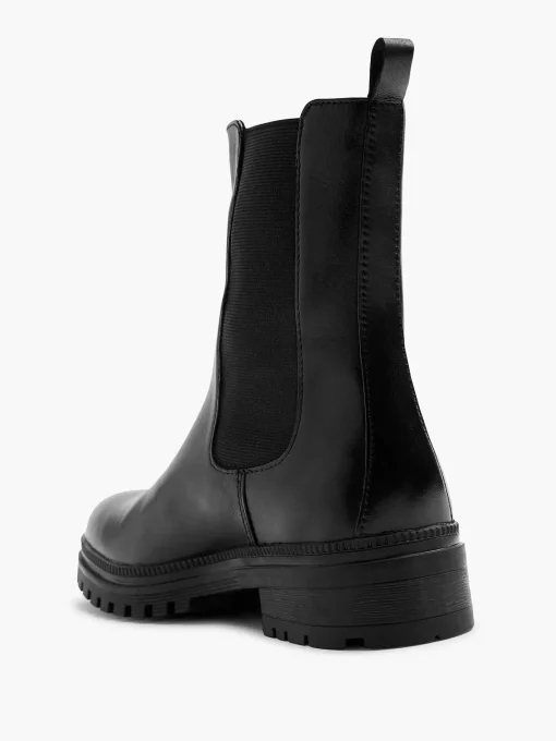 Zwarte Leren Chelsea Boot