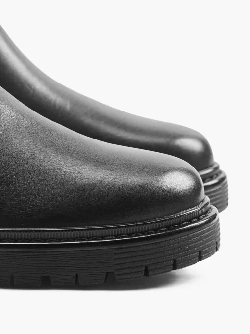 Zwarte Leren Chelsea Boot