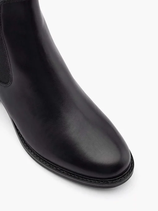 Zwarte Leren Chelsea Boot