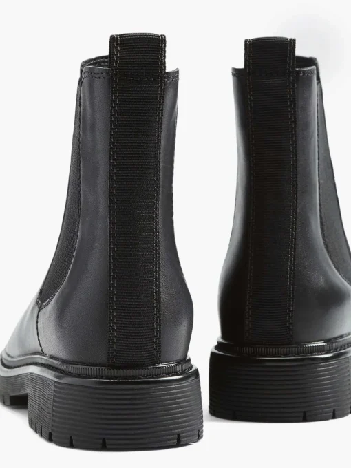 Zwarte Leren Chelsea Boot