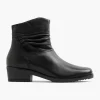Zwarte Leren Comfort Enkellaars