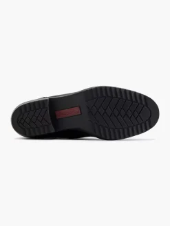 Zwarte Leren Comfort Enkellaars