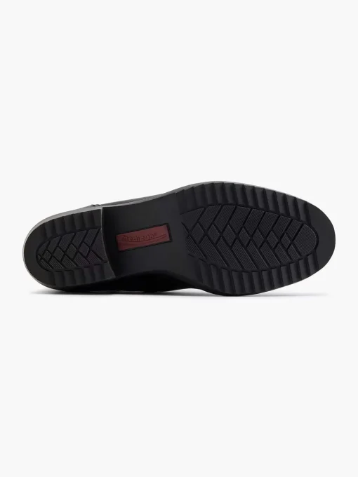 Zwarte Leren Comfort Enkellaars
