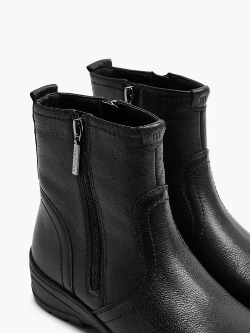 Zwarte Leren Comfort Enkelboot