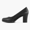 Zwarte Leren Comfort Pump