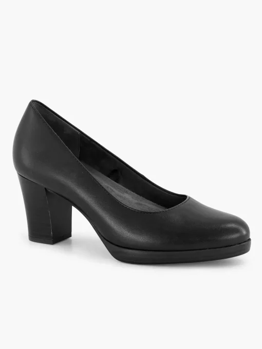 Zwarte Leren Comfort Pump
