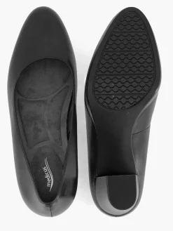 Zwarte Leren Comfort Pump