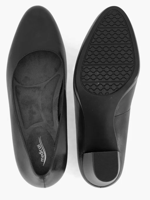 Zwarte Leren Comfort Pump