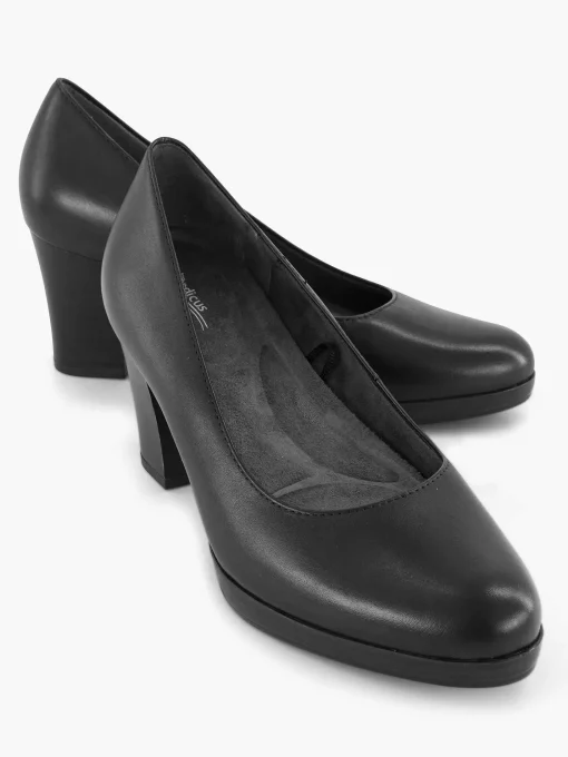 Zwarte Leren Comfort Pump