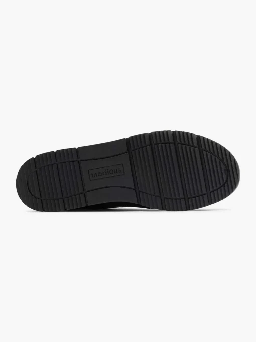Zwarte Leren Comfort Sneaker