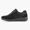 Zwarte Leren Comfort Sneaker