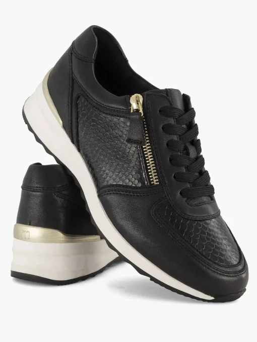 Zwarte Leren Comfort Sneaker