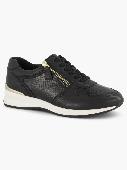 Zwarte Leren Comfort Sneaker