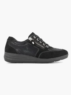 Zwarte Leren Comfort Sneaker