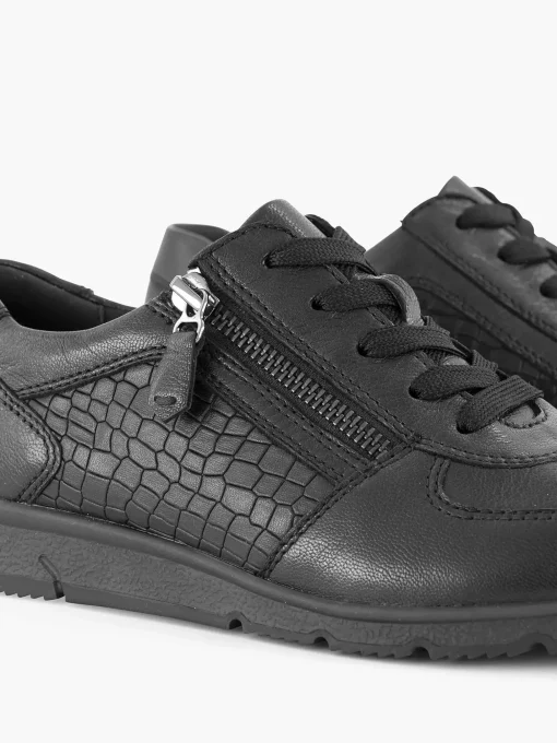Zwarte Leren Comfort Sneaker