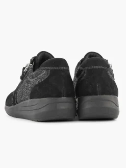 Zwarte Leren Comfort Sneaker