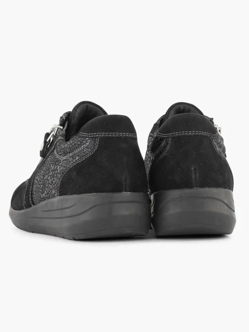 Zwarte Leren Comfort Sneaker