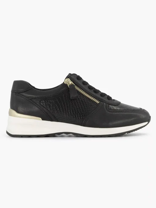 Zwarte Leren Comfort Sneaker