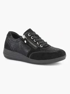 Zwarte Leren Comfort Sneaker