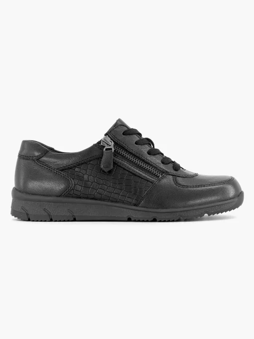 Zwarte Leren Comfort Sneaker
