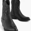 Zwarte Leren Cowboy Laars