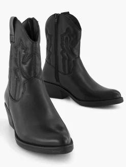 Zwarte Leren Cowboy Laars