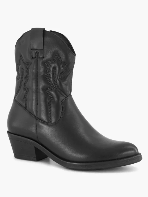 Zwarte Leren Cowboy Laars