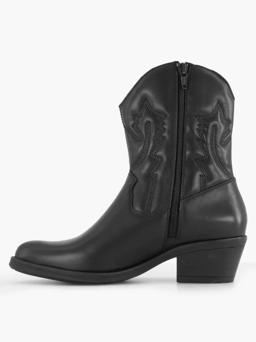 Zwarte Leren Cowboy Laars