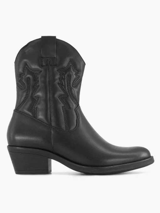 Zwarte Leren Cowboy Laars