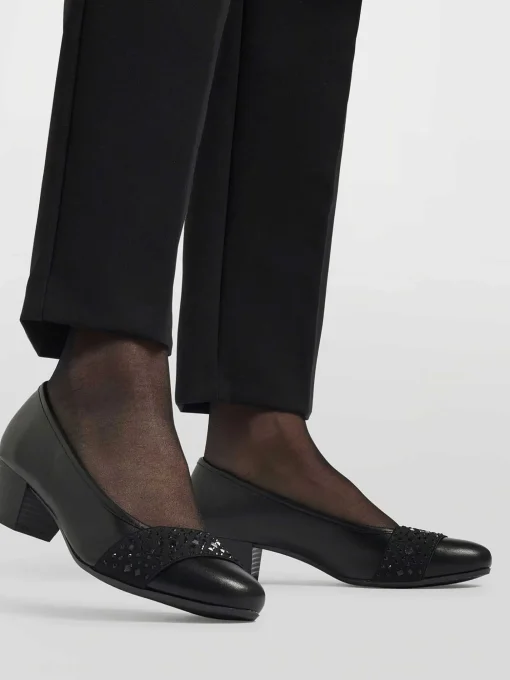 Zwarte Leren Pump