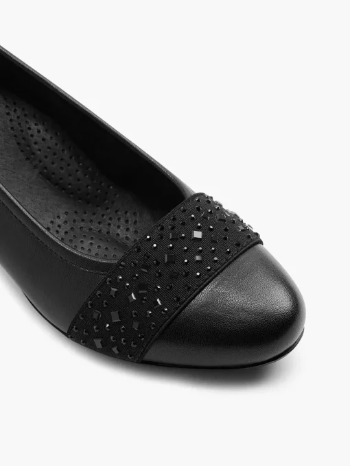 Zwarte Leren Pump