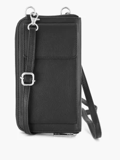 Zwarte Leren Telefoontas