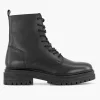 Zwarte Leren Veterboot