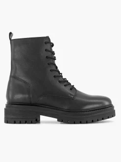 Zwarte Leren Veterboot
