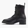 Zwarte Leren Veterboot