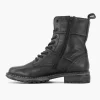 Zwarte Leren Veterboot